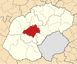 Map of the Free State with Masilonyana highlighted (2011)